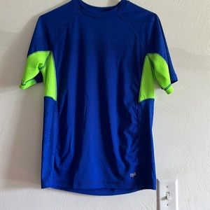 Blue/Lime lightweight L boys t-shirt